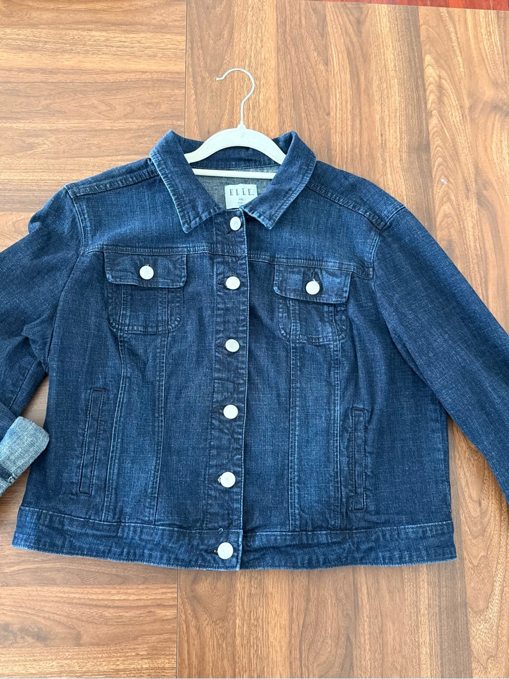 Elle Midnight Blue Denim Jacket with Silver Buttons